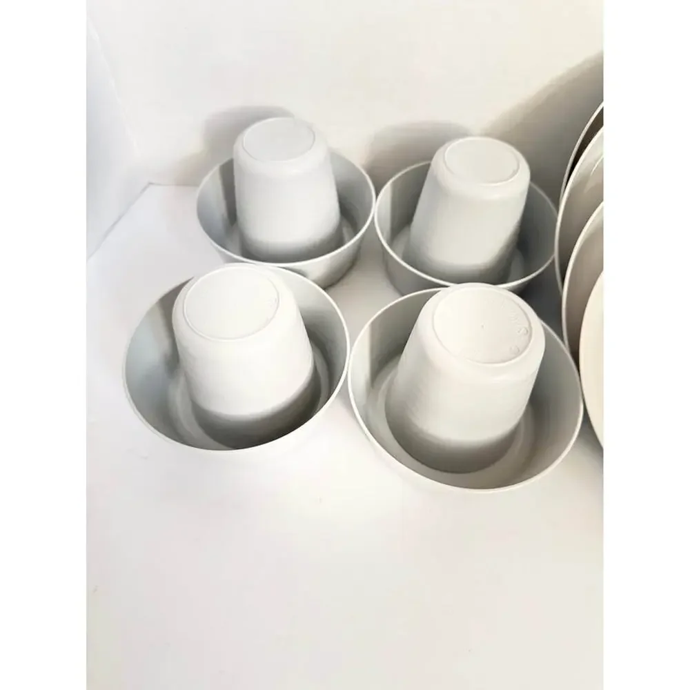 IKEA NEW GRAY 12 pc Kids Toddler Plastic Dinnerware Set Plates, Bowls, and Cups